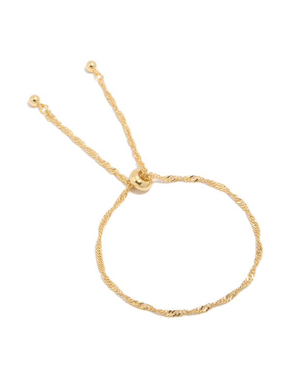 Gold Plated Double Helix Toggle Bracelet