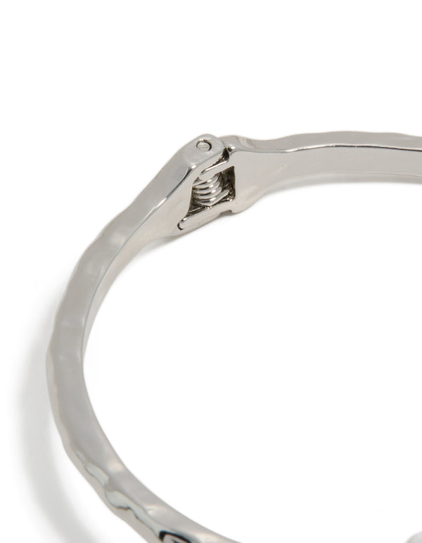 Silver Double Blue Stone Bangle