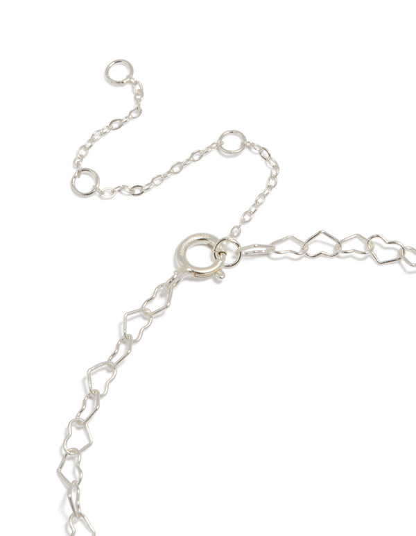 Sterling Silver Heart Link Bracelet
