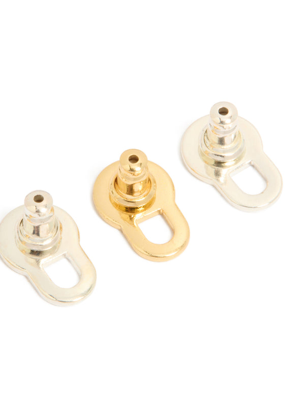 Mixed Metal Lobe Lifter Earring Backs