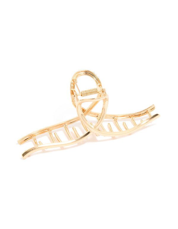 Gold Wavy Claw Clip