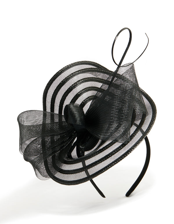 Black Mesh Bow Fascinator