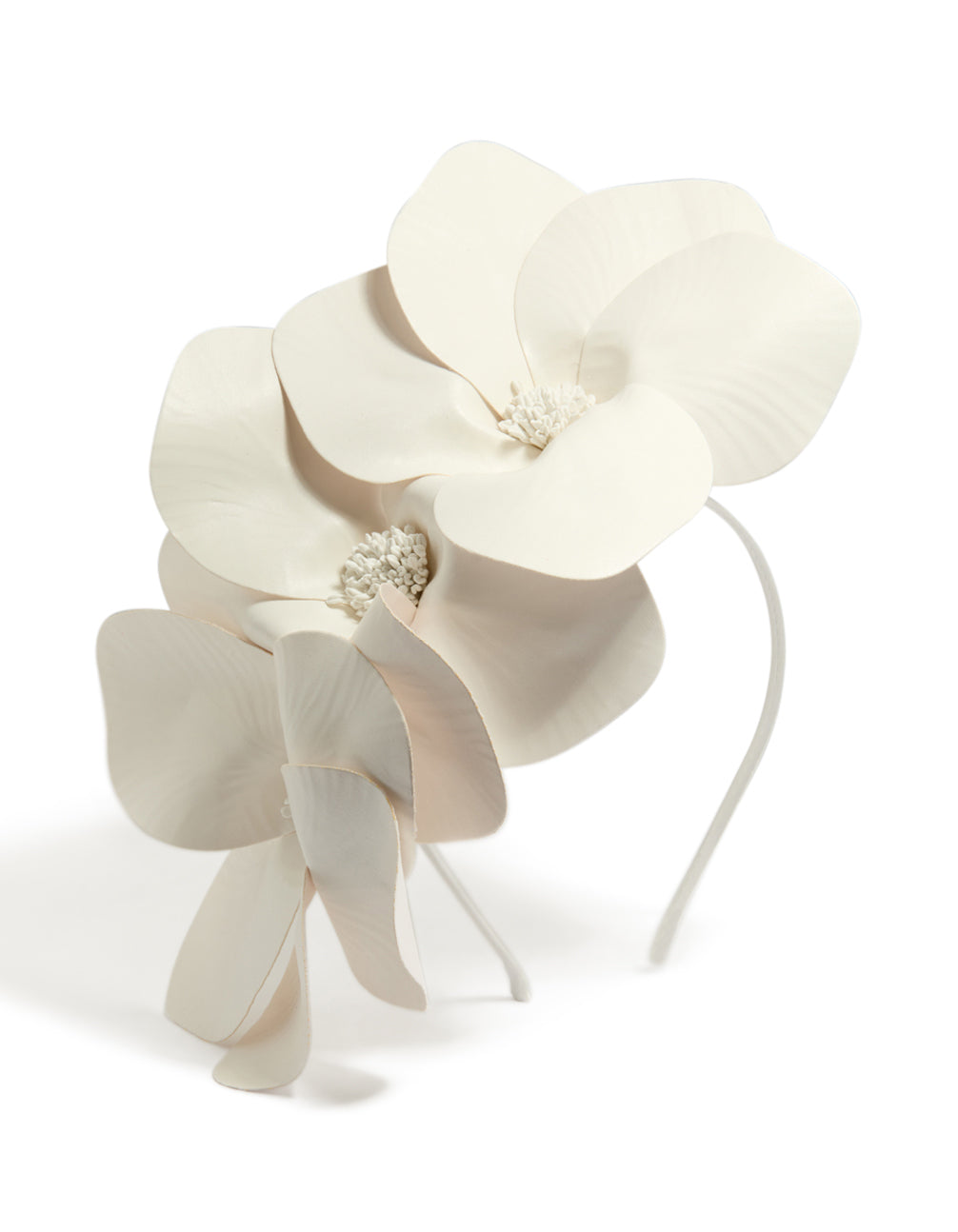 White PU Leather Petal Fascinator
