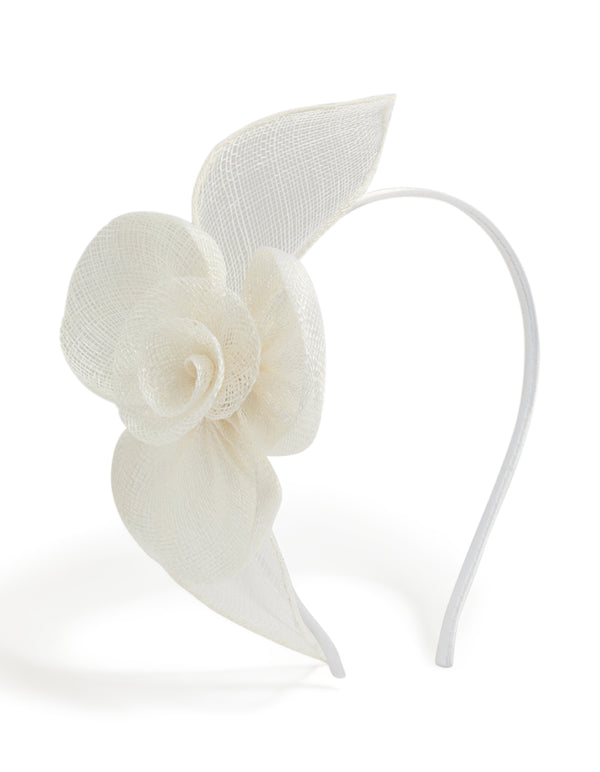 White Small Flower Fascinator