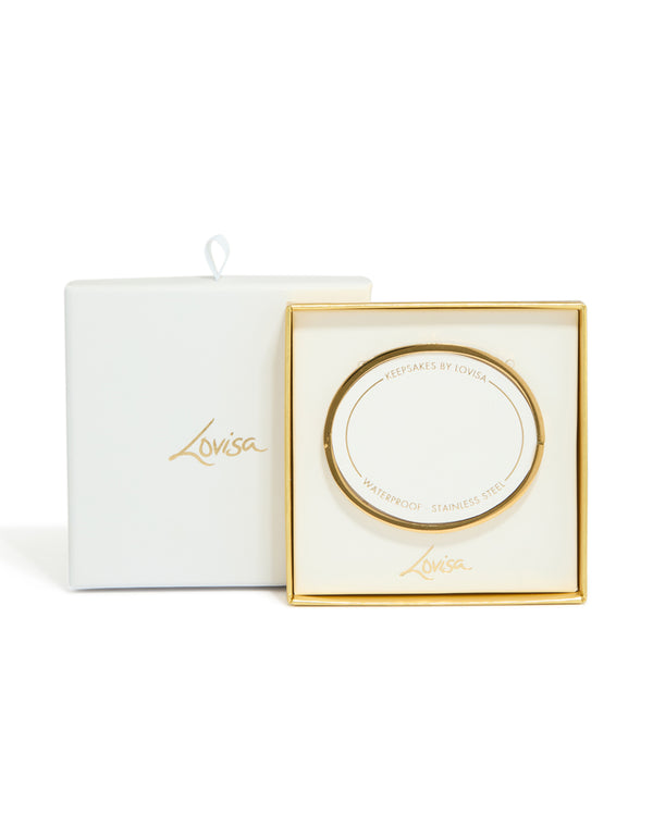 Waterproof Gold Plated Stainless Steel Cubic Zirconia Inlay Hinged Bangle