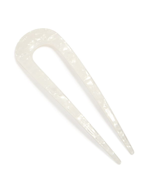 Cream Basic Acrylic Large Hair Pin