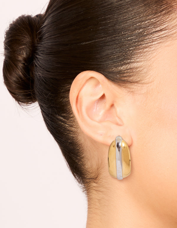 Waterproof Mixed Plated Stainless Steel Hoop Earrings