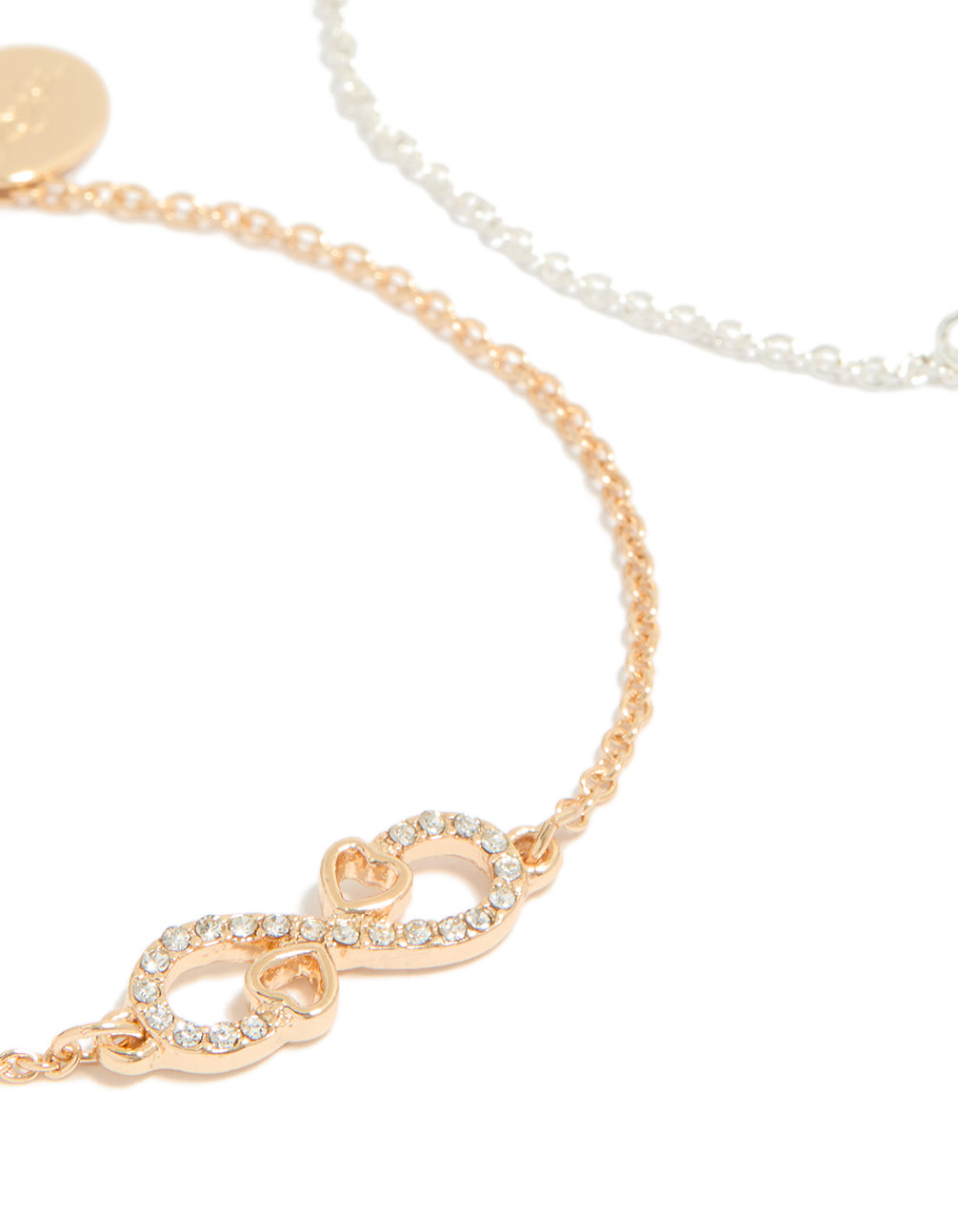 Mixed Metal Diamante Infinity Bracelets 2-Pack