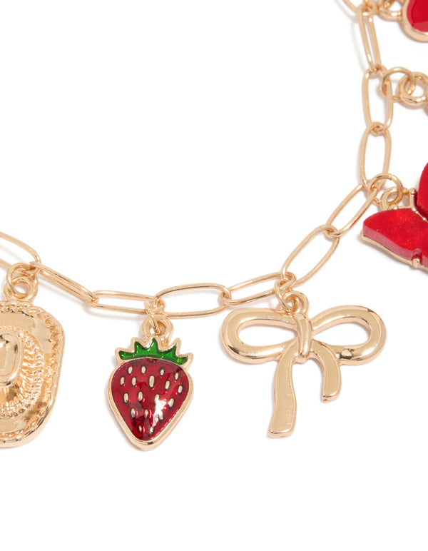Gold Cowgirl Charm Bracelet