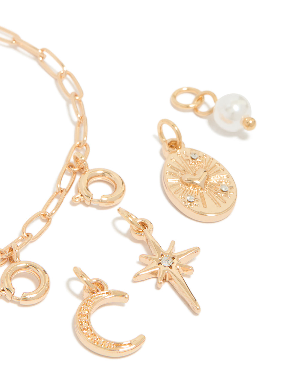 Gold Moon & Star Charm Bracelet