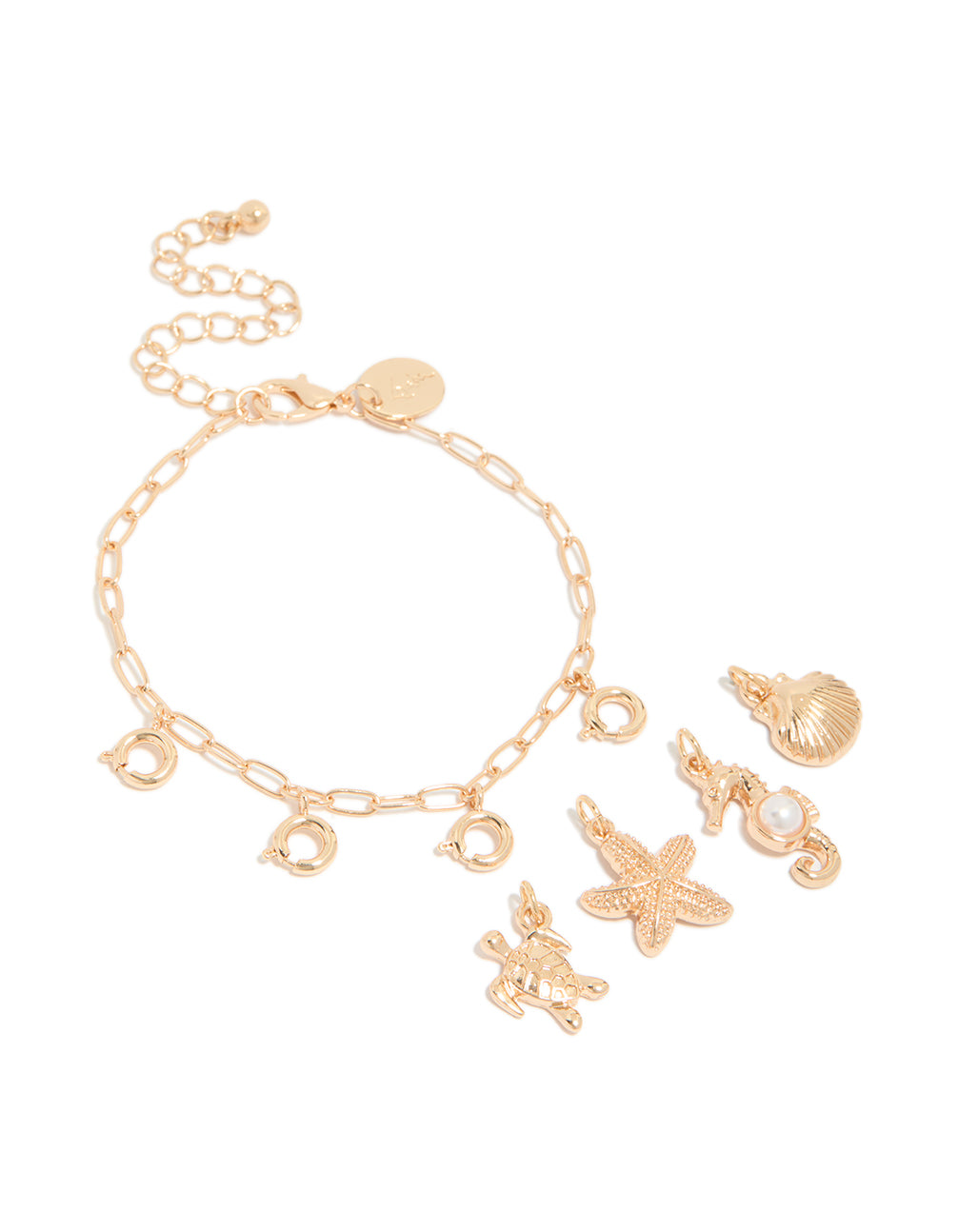 Gold Ocean Animals Charm Bracelet