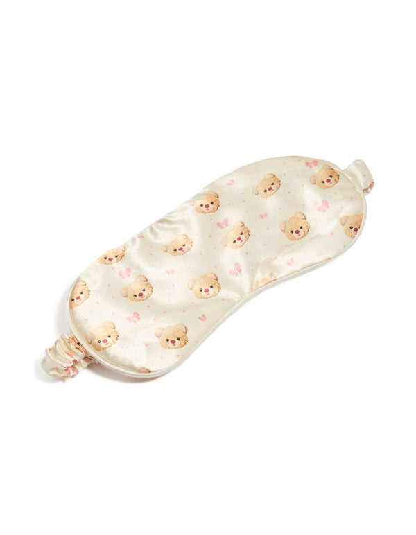 Tweens Teddy Print Eye Mask