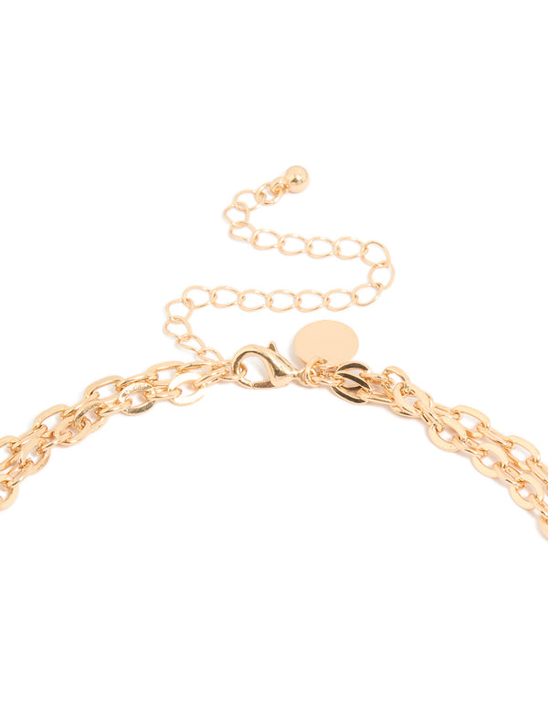 Gold Genuine Shell & Gold Discs Layered Necklace