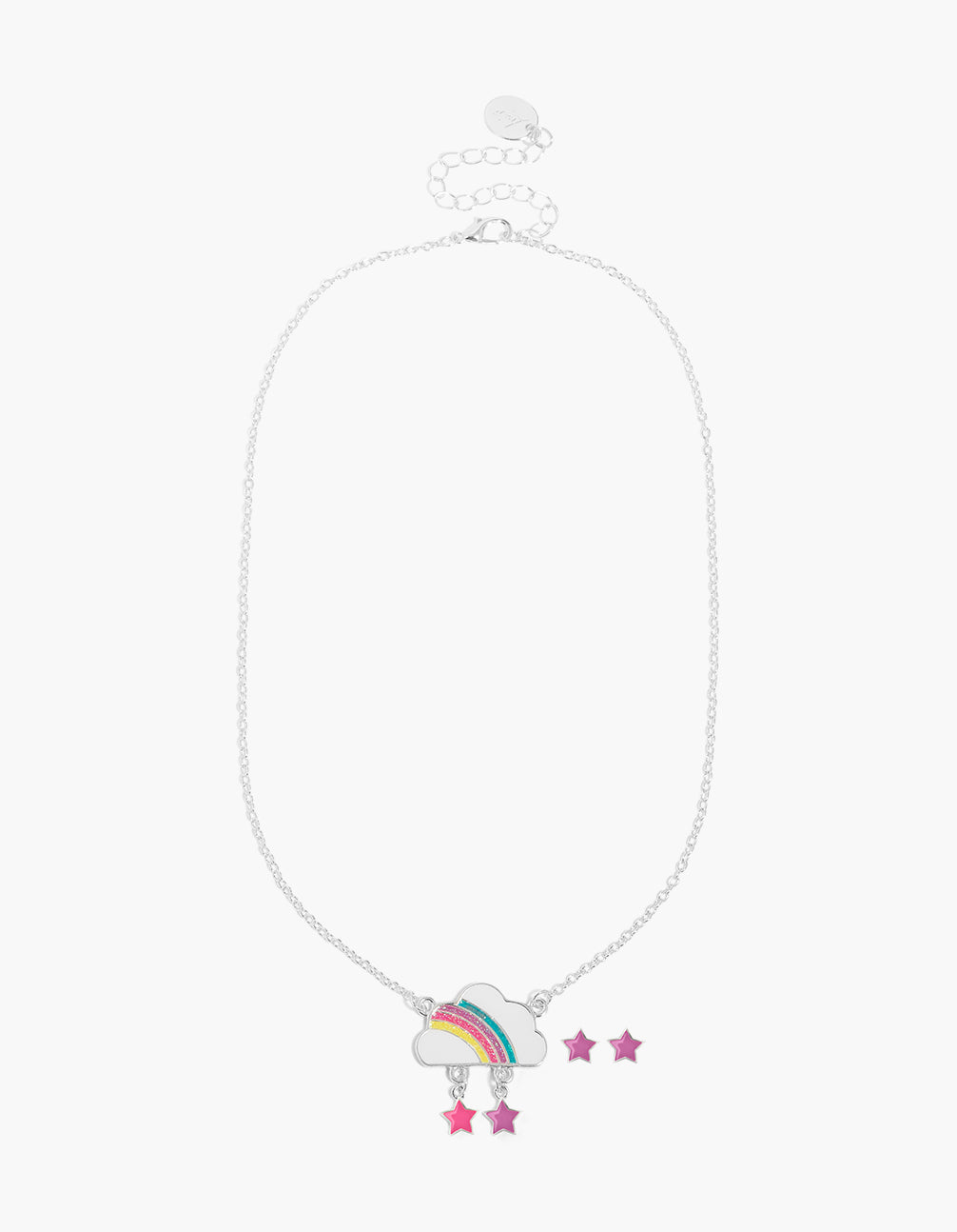 Kids Silver Star & Cloud Necklace & Earrings Set