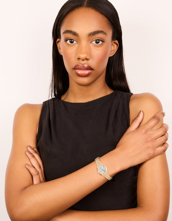 Gold Plated Mini Round Watch