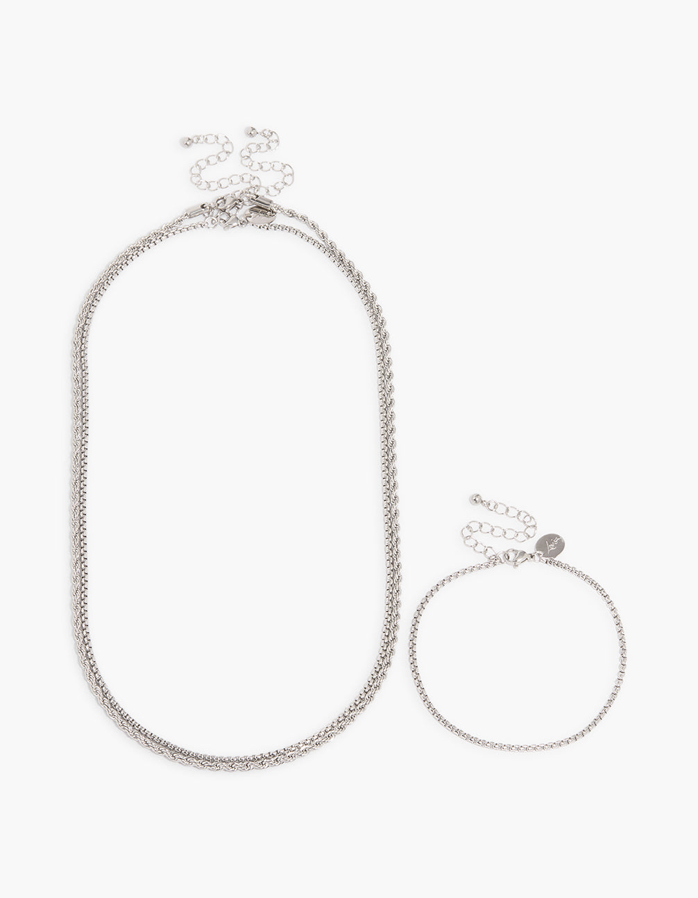 Mens Waterproof Stainless Steel Chain Bracelet & Necklaces Set