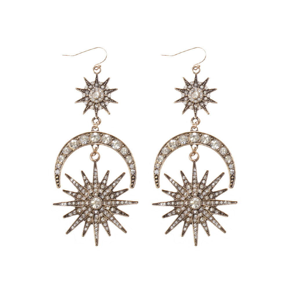 Celestial Crystal Drop Earrings