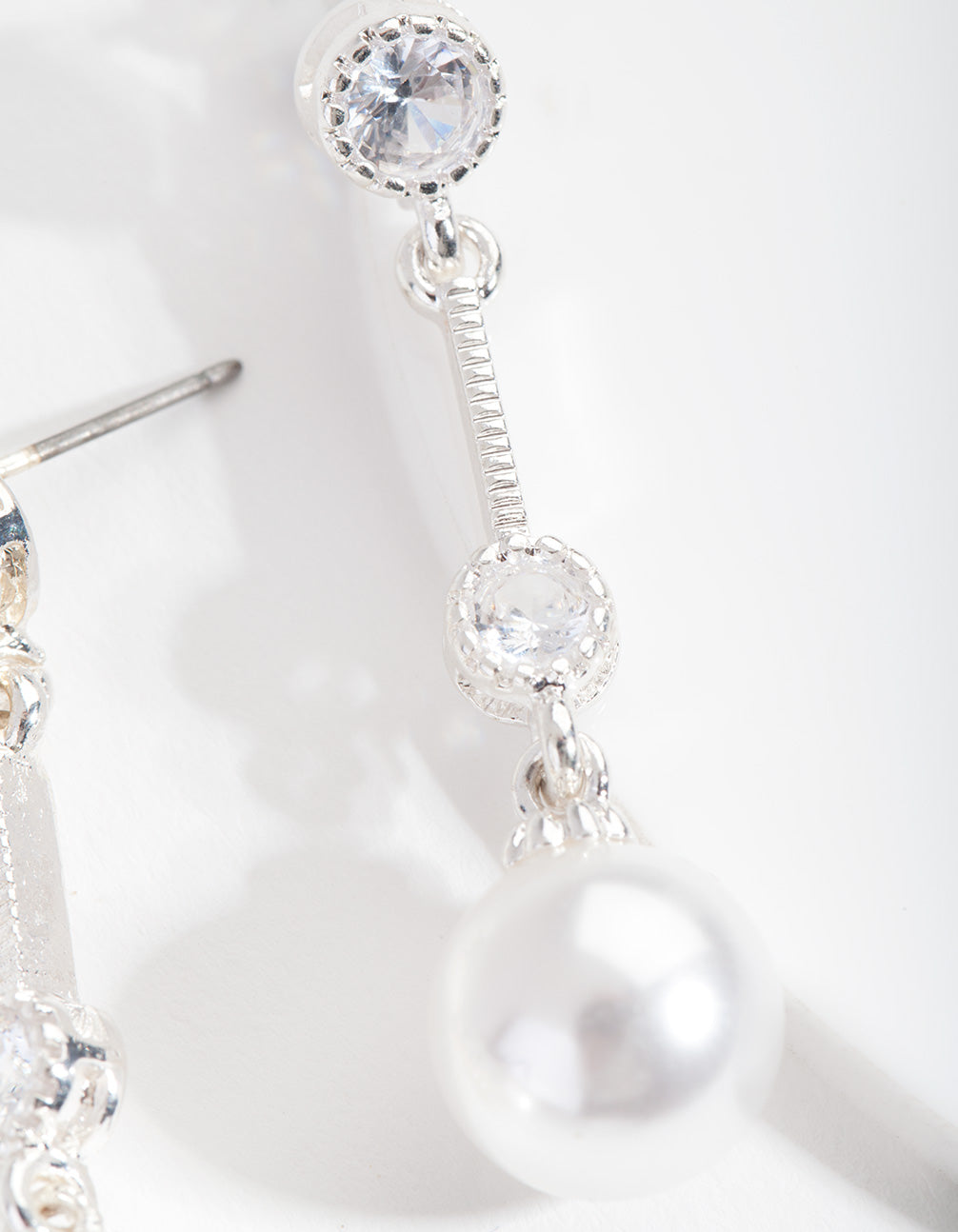 Silver Pearl Drop Earrings