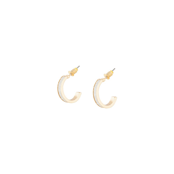 Gold Small Wide Glitter Hoop