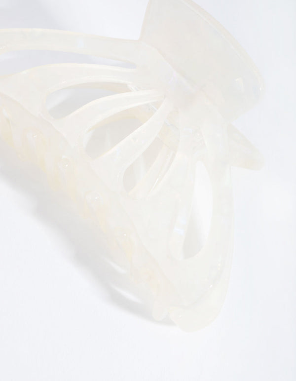 Acrylic White Round Cut-Out Claw Clip