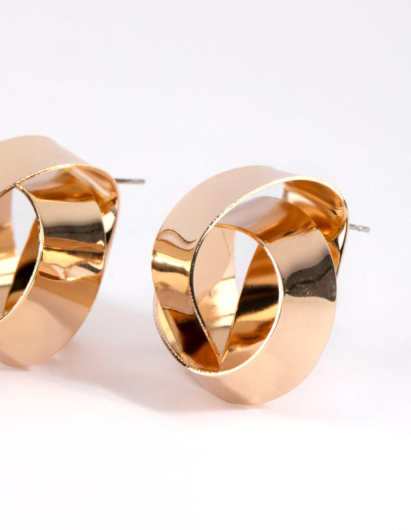 Gold Thick Knot Earrings