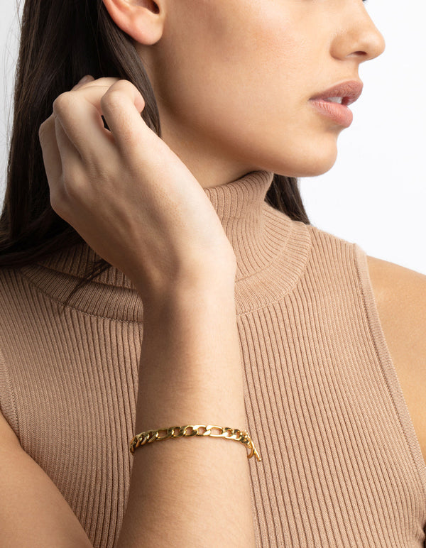 Gold Plated Surgical Steel Figaro Fob Bracelet