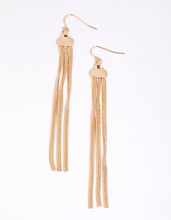 Gold Snake Chain Drop Earrings