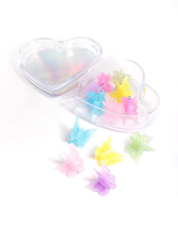 Plastic Pastel Butterfly Claw Tub 12-Pack