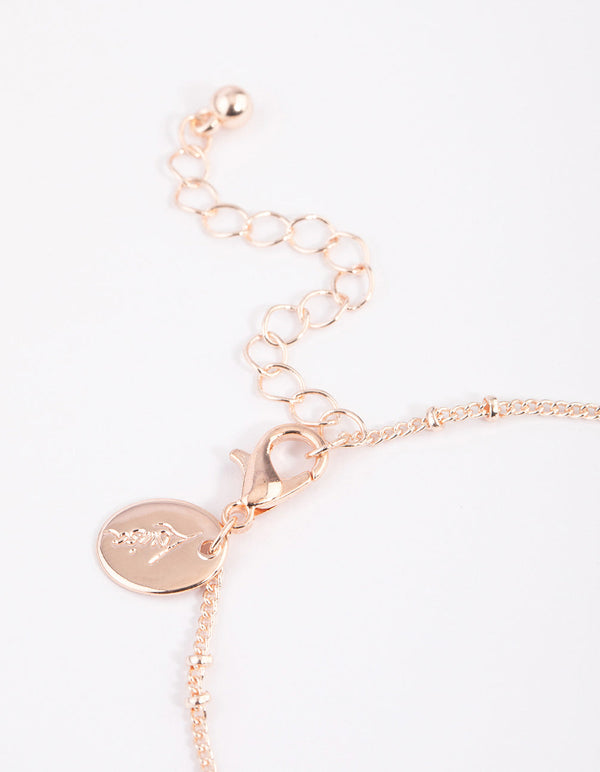 Rose Gold Mixed Box Chain Diamante Bracelet & Anklet 4-Pack