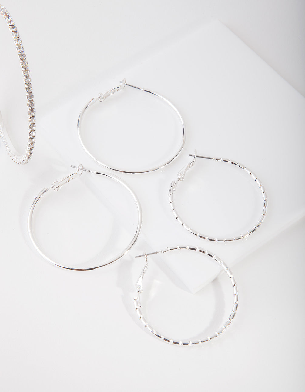 Silver Statement Diamante Earring Pack