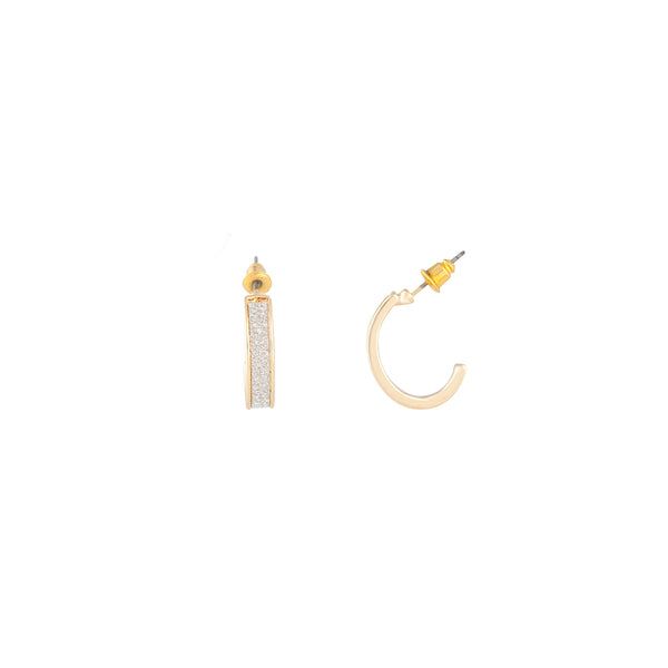 Gold Small Wide Glitter Hoop