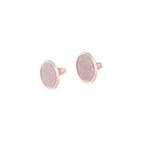 Rose Gold Pink Glitter Inlay Disc Earrings - link has visual effect only