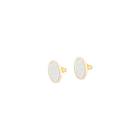 Silver Gold Glitter Inlay Disc Earrings - link has visual effect only
