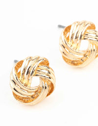 Gold Textured Knot Stud Earrings - link has visual effect only