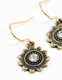 Gold Sun Drop Earrings - link has visual effect only