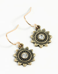Gold Sun Drop Earrings - link has visual effect only