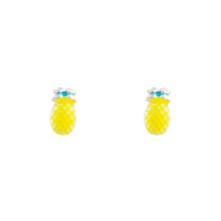 Yellow Bright Pineapple Stud Earrings - link has visual effect only