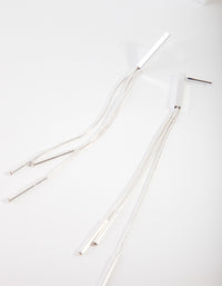 Silver Snake Chain Bar Drop Earrings - link has visual effect only