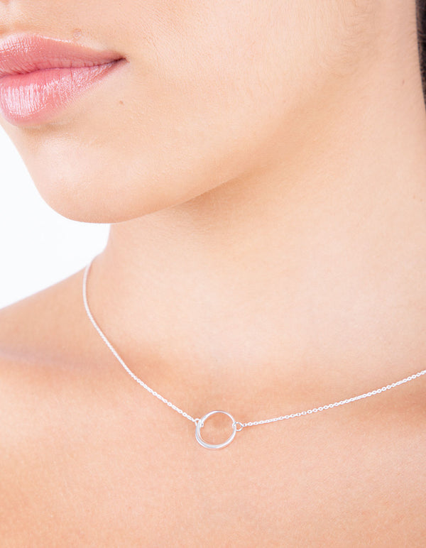 Sterling Silver Open Circle Pendant Necklace
