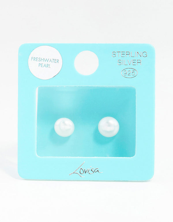 Sterling Silver Freshwater Pearl Stud Earrings