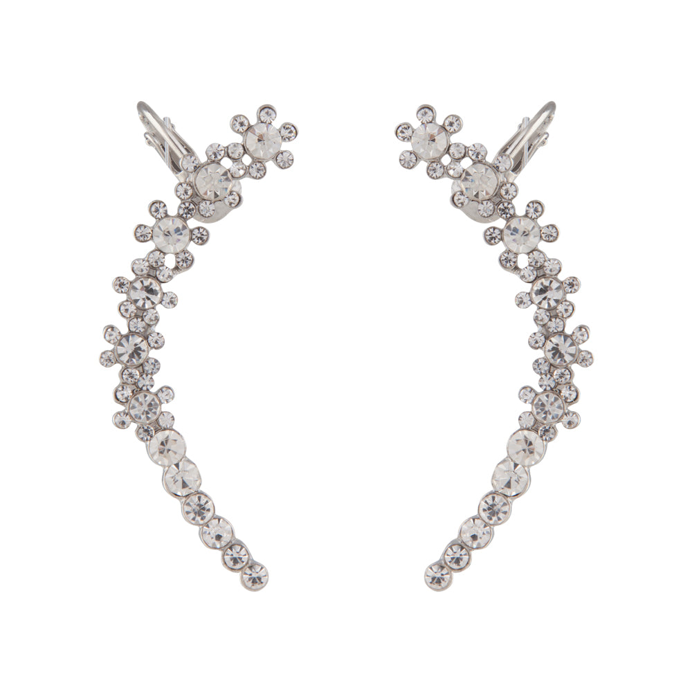 Diamante Double Flower Ear Cuff Pack