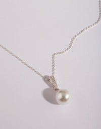 Sterling Silver Large Pearl Necklace - link has visual effect only