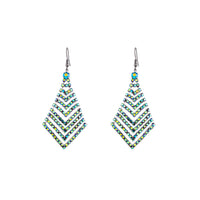 Green Reflective Diamante Drop Earrings - link has visual effect only