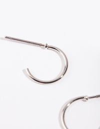 Silver Mini Hoop Earrings - link has visual effect only