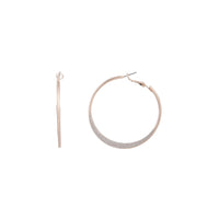 Rose Gold Flat Edge Glitter Hoop Earrings - link has visual effect only