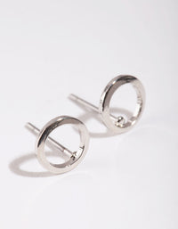 Silver Mini Open Circle Stud Earrings - link has visual effect only