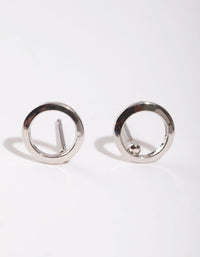 Silver Mini Open Circle Stud Earrings - link has visual effect only