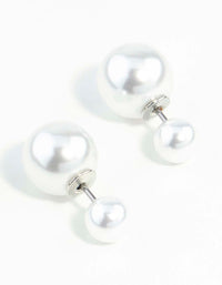 Pearl Ball Sandwich 8MM Stud Earrings - link has visual effect only