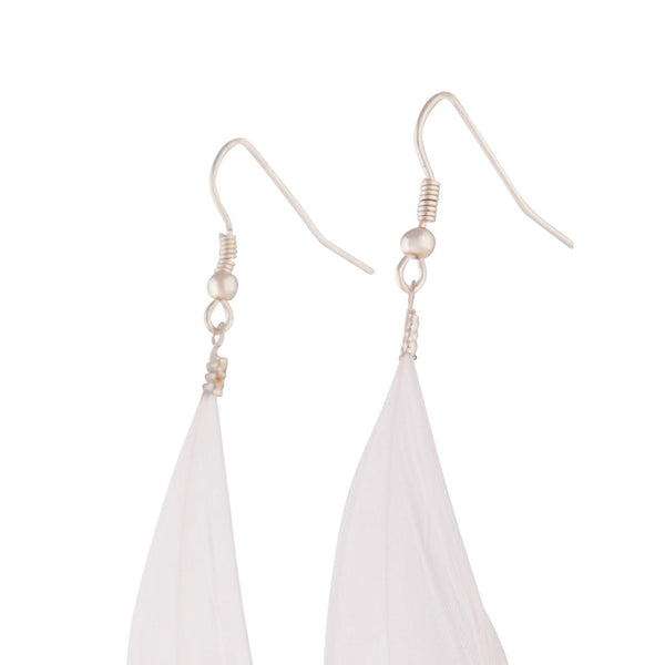 Rose Gold Pink Feather Earrings