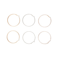 Mixed Metal Shiny Large Hoop Earring Pack - link has visual effect only